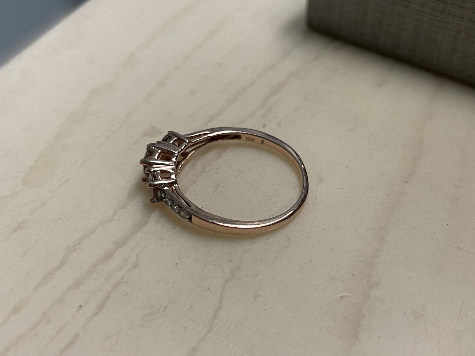 Zales 1/10 Ct. Diamond, 10k Gold Rose Engagement Ring