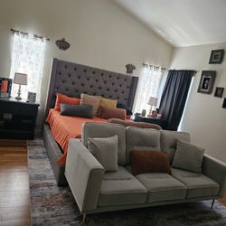 Lexicon Violetta Velvet Fabric Sofa