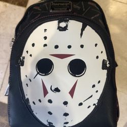 PRE OWNED ! Used 1 Time Good Condition. LOUNGEFLY X Friday The 13th Jason Mask 