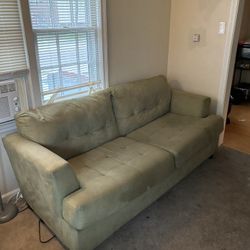 Greenish Super Soft Cushions Couch & Loveseat