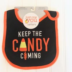 NWT "KEEP THE CANDY COMING" Teething Water Resistant Baby Bib