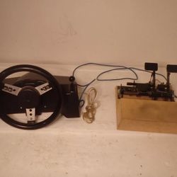 Custom Gaming Simulation Racing Wheel with Pedals USB