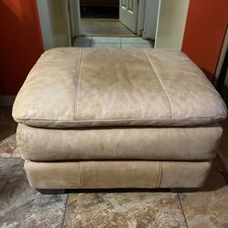 Ottoman Light Brown Leather 