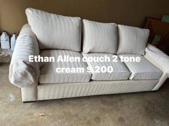 Ethan Allen couch 2 tone cream
