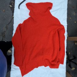 Red wool turtleneck sweater (medium)