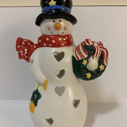 Snowman Statute Christmas Candle Tree Wreath Candy Cane Gift