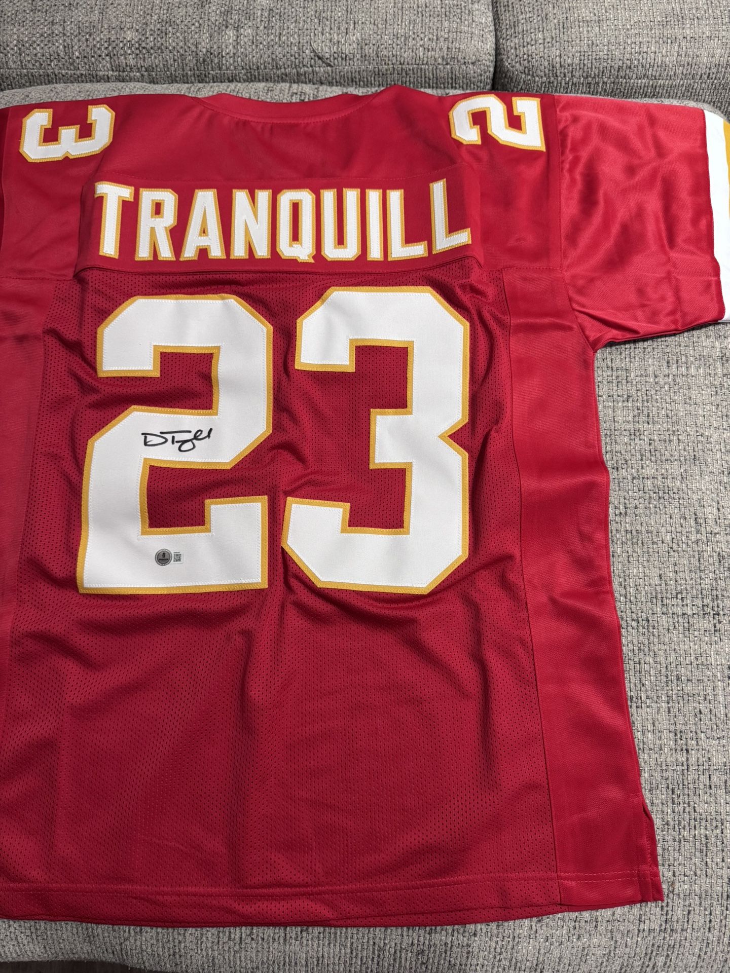 Drue Tranquill Signed Autograph Custom Jersey - Beckett Coa - KC Chiefs
