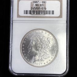 1887 Morgan Silver Dollar Coin 