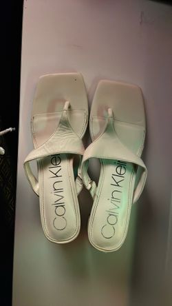 Calvin Klein white sandal low heel