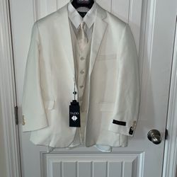 4 Pc Set Jacket Vest Tie Shirt Boys Size 12H