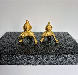( #1883)VINTAGE BRASS MADE LORD KRISHNA