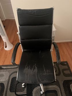 Black Faux Leather Office Chair Chrome Frame