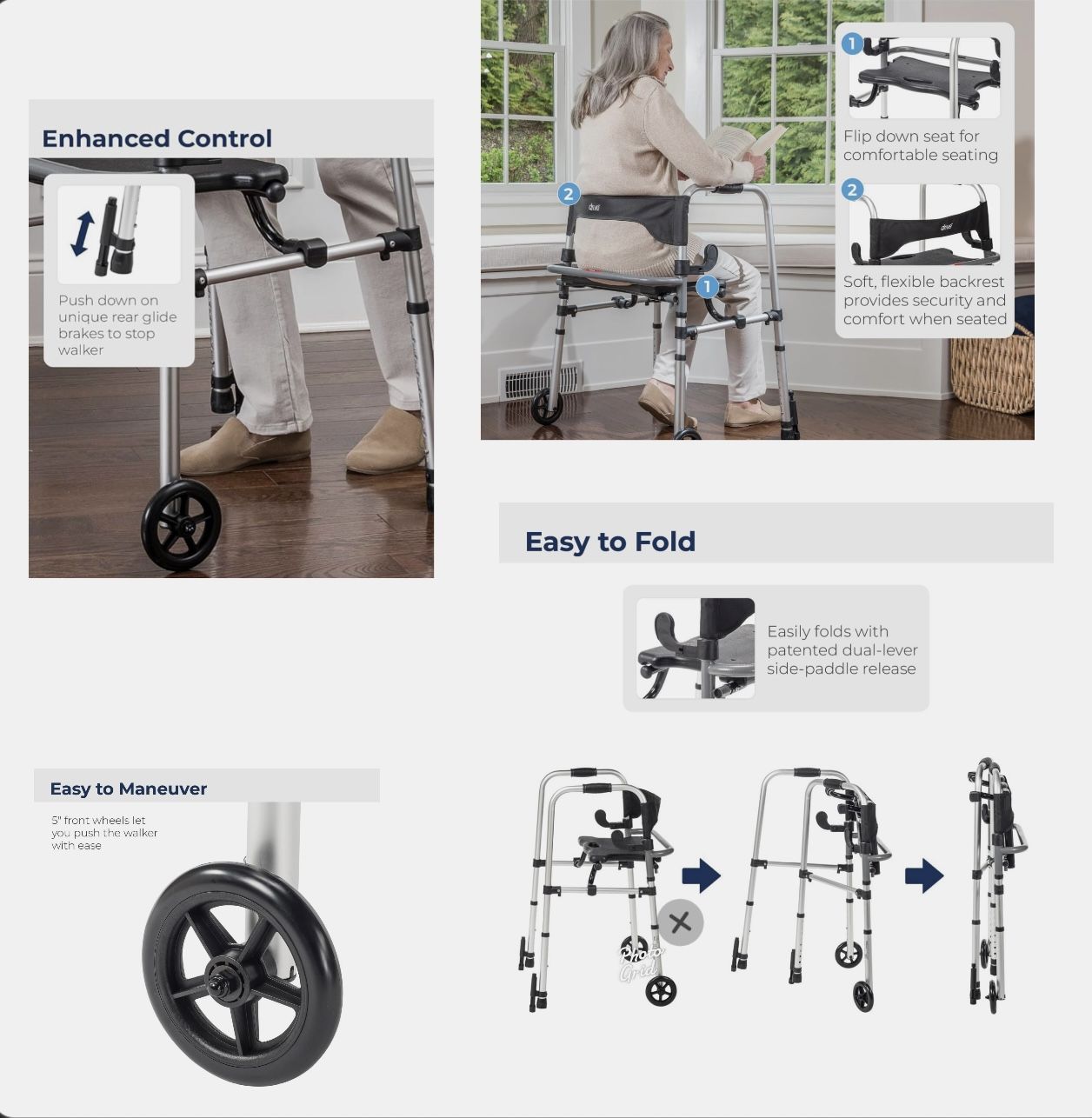 New Roller Walker Up To 300 Pounds
