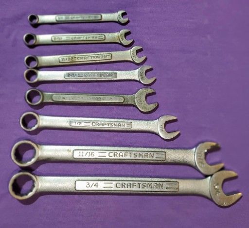 vintage Craftsman usa tools 8piece set standard wrench set usa made