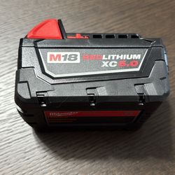 New Milwaukee 5.0 M18 Battery. Firm Price!