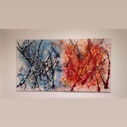 Fire And Ice Custom Splatter Painting 55x88