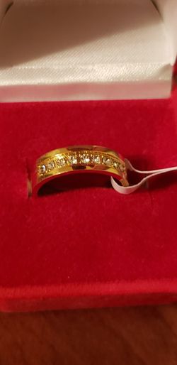 18k gold plated engagement ring size 8