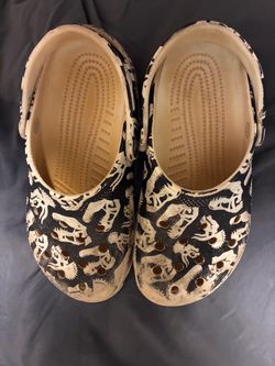 Crocs Classic Clogs Dinosaur Skull Print Size 3.5y