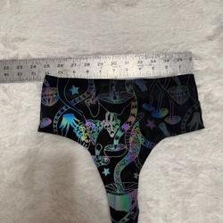 New xs black light reflective mushroom bottom shorts rave festival high waist   Bundle deals available, feel free to message me with offers or questio