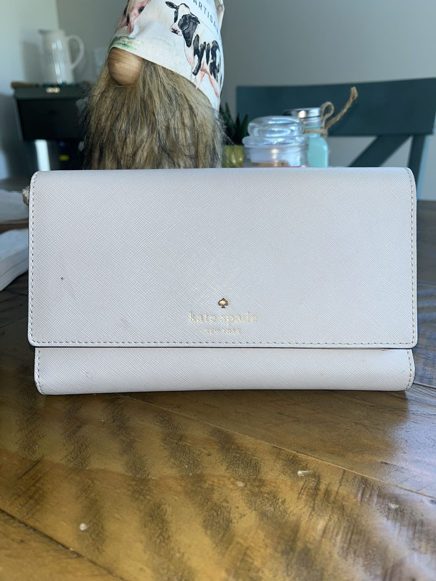 Kate Spade Light Grey Leather Wallet/Clutch
