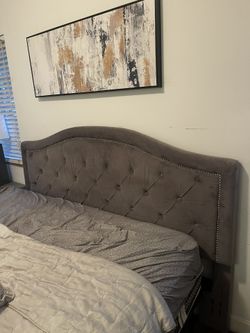 King Bed Frame & Upholstered Head Board