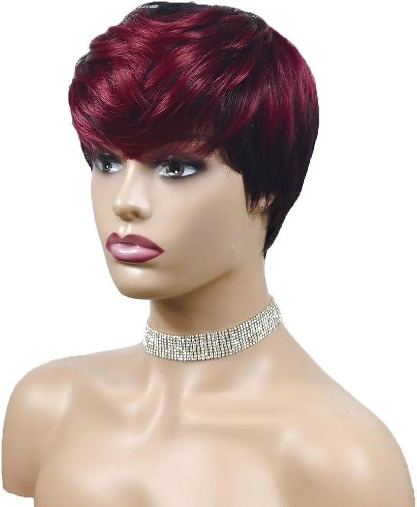 Synthetic Burgundy Short Cut Wig