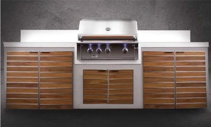 One of a Kind "Teak Wood" Madera Line by Summerset for Outdoor Kitchen or BBQ Island
