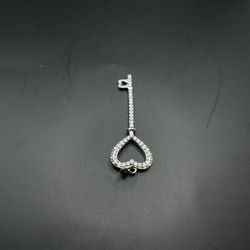 14K Yellow Gold Heart Key Diamond Pendant – 3.40g, 1.00ct