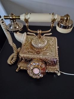 Fancy Gold radio shack phone for photo shoot