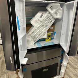 GE profile stainless steel French door fridge brand new with 1 year warranty honeycomb lighting