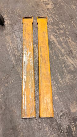 Forklift Fork Extensions Pair Yellow Steel