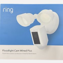 Ring Floodlight Cam Wired Plus — Outdoor home or business security with motion-activated 1080p HD video and floodlights, (2021 release) White