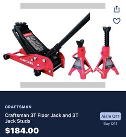 Craftsman 3 Tons Floor Jack with Jack Studs
