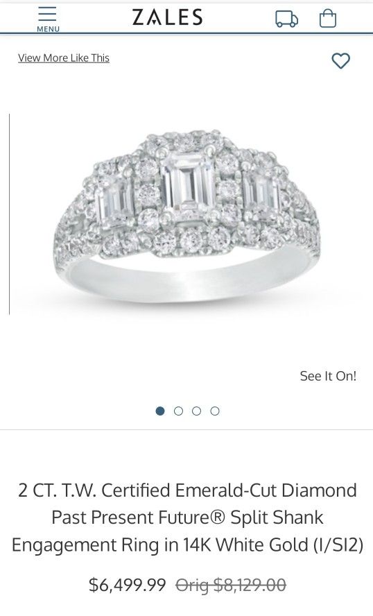 2 CT. T.W. Certified Emerald-Cut Diamond Engagement Ring