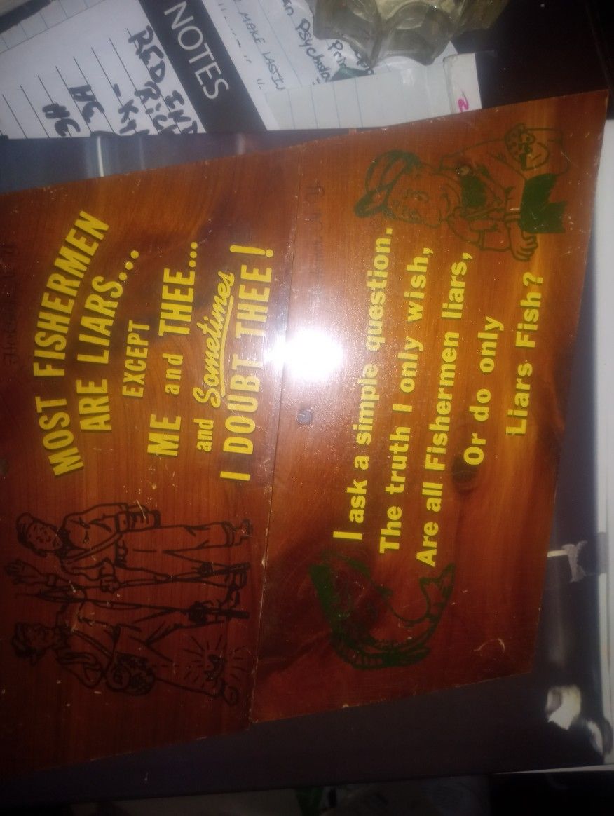 Vintage Fishing Plaques