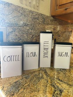 Rae Dunn Metal tins for storing food items