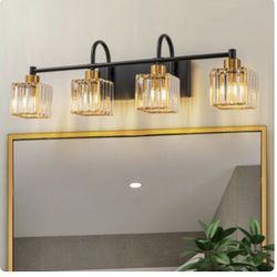 28.7-in 4 Light Black Modern contemporary Bathroom Vanity light 59568