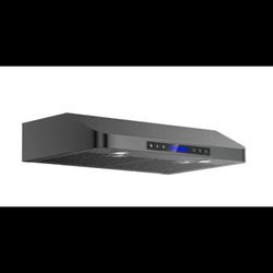 INATECK 30 in. 900 CFM Ducted Under Cabinet Range Hood with 3 Venting Options, Remote, Touch Control LCD in Black Steel  New in Box  Asking for: $140 