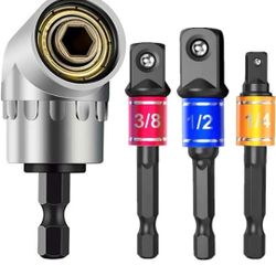 Impact Grade Power Hand Tools Driver Sockets Adapter Extension Set, 3Pcs 1/4 3/8 1/2" Hex 