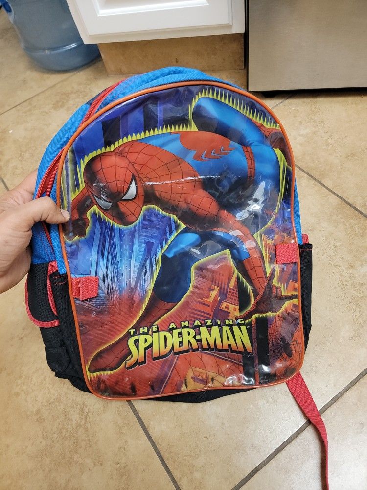 SALE Backpack 14" Marvel Heroes The Amazing Spiderman Boy Blue Red New