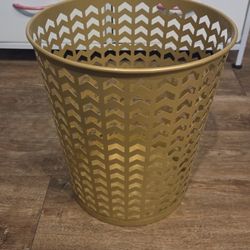 GOLD CHEVRON METAL wastebin