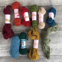 Lot of 10 Small Skeins Tapestry Needlepoint Wool Yarn