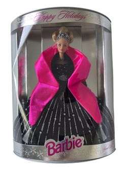1998 Hallmark Happy Holidays Barbie Doll in Original Pakage.