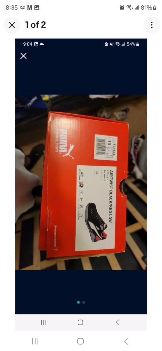 Size 10 - PUMA Safety Airtwist EH Low Black And Red