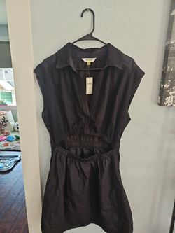 Black dress front cutout