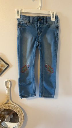 Toddler Little Girls Unicorn Jeggings Denim Size 3T