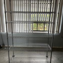 Metal Shelves for Storage with Wheels, Ideal for Garage