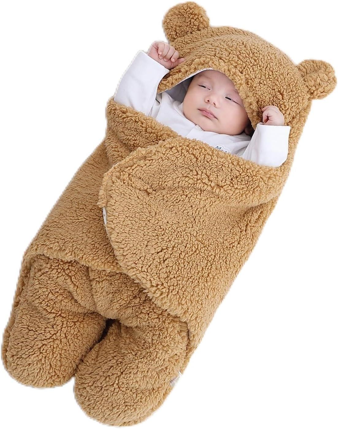 Winter Newborn Male and Female Babies Sleep in Coral Plush