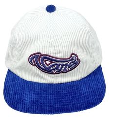 Vans Off The Wall Yupoong Embroidered Logo White Blue Curdory Strapback Hat Cap
