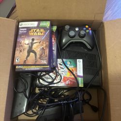 Xbox 360 With Controller And Kinect Attachment 